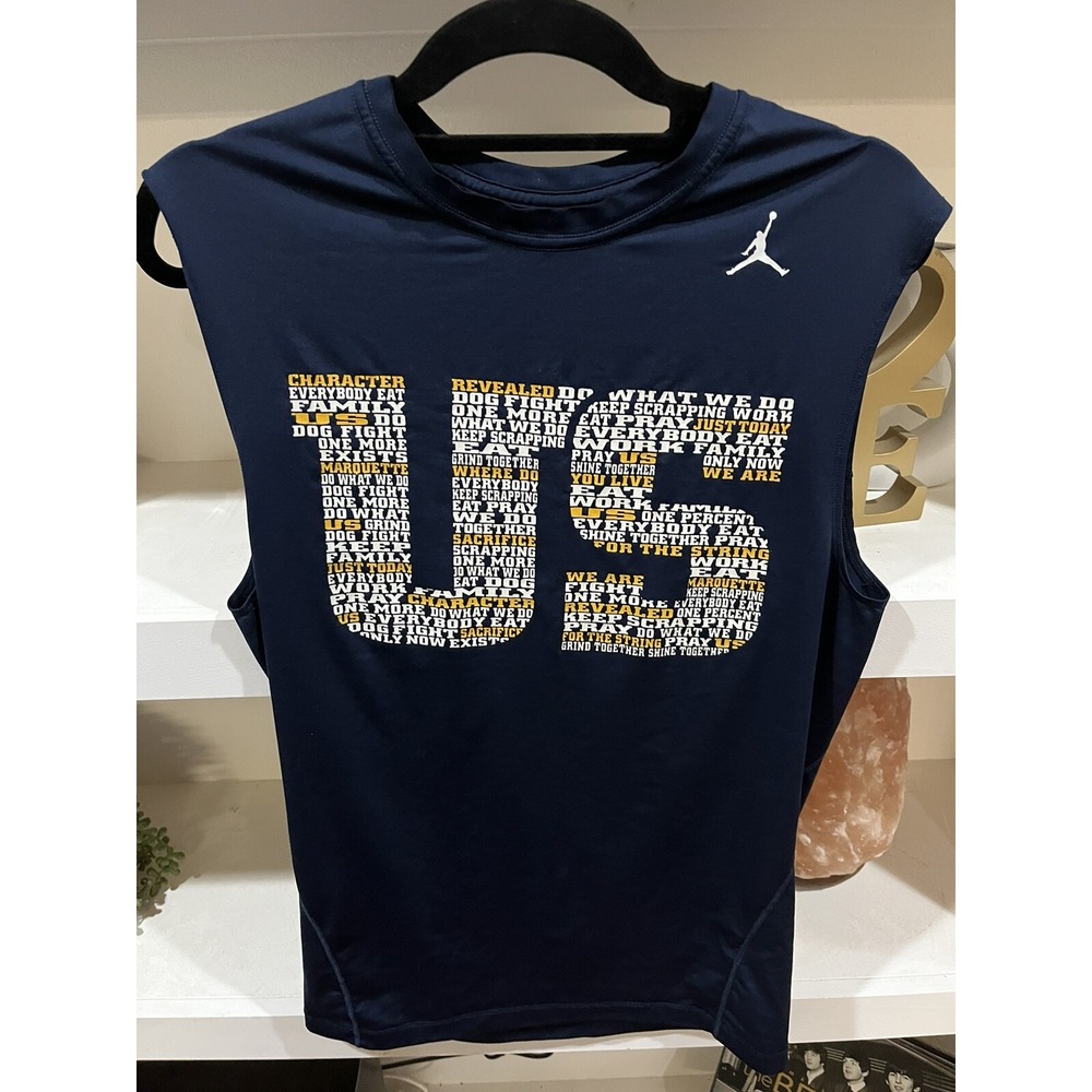 Nike Jordan Brand Marquette Dri-Fit Shirt mens XXL navy‎ sleeve